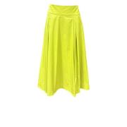 Geplooide Midi Rok A-Lijn Stijl Essentiel Antwerp , Yellow , Dames