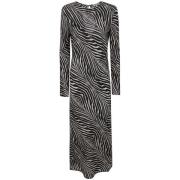 Zebra Print Lange Jurk met Sleutelgat By Herenne Birger , Black , Dame...