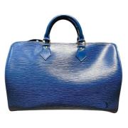 Pre-owned Leather handbags Louis Vuitton Vintage , Blue , Dames