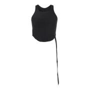 Zwarte Racerback Top met Oversized Band Rick Owens , Black , Heren