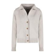 Gouden Knoop Wol Vest Vrouwen Bottega Veneta , Gray , Dames