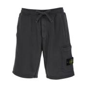 Grijze Katoenen Shorts met Trekkoord Taille Stone Island , Gray , Here...