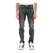 Skinny Tiled Overlay Denim Jeans Purple Brand , Gray , Heren