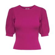 Gebreide top met pofmouwen Jacqueline de Yong , Pink , Dames