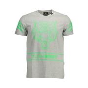 Grijs Katoenen Heren T-Shirt Gedurfd Ontwerp Plein Sport , Gray , Here...