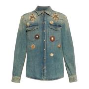 Denim shirt met glinsterende applicaties Dolce & Gabbana , Blue , Here...