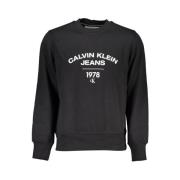 Slank Langarm Fleece Sweatshirt Calvin Klein , Black , Heren