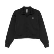 Zwarte Sweater met Rits en Logo Adidas by Stella McCartney , Black , D...