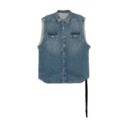 Donkere Schaduw Buitenkleding met Banddetail Rick Owens , Blue , Heren