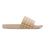 Geruite Print Beige Sandalen Burberry , Beige , Dames