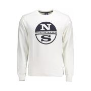 Wit Katoenen Sweatshirt met Nautische Print North Sails , White , Here...