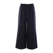 Blauwe wijde pijp wollen broek Comme des Garçons , Blue , Heren