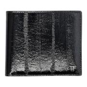 Paling Print Leren Bifold Portemonnee Tom Ford , Black , Heren