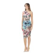 Midi jurk met bloemen- en dierenprint Just Cavalli , Multicolor , Dame...