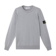 Zachte Katoenen Gebreide Crewneck Trui Stone Island , Gray , Heren