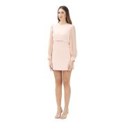 Roze Korte Jurk met Georgette Mouwen Max Mara , Pink , Dames