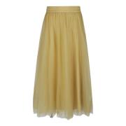 Elegante Geplooide Rok voor Vrouwen Fabiana Filippi , Yellow , Dames