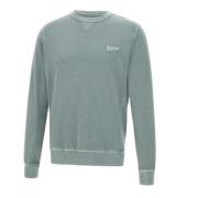 Groene Garment Dyed Katoenen Sweatshirt Woolrich , Green , Heren