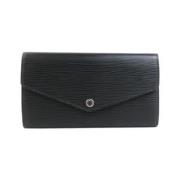 Pre-owned Leather wallets Louis Vuitton Vintage , Black , Dames