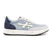 Blauwe Suède Mesh Sneakers Premiata , Blue , Heren