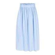 Gestreepte Maxi Rok Lichtblauw Lollys Laundry , Blue , Dames