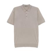 Fijngebreide Poloshirt in As Grijs Corneliani , Beige , Heren