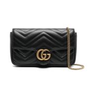 Zwarte Crossbody Tas met Matelassé Effect Gucci , Black , Dames