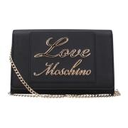 Gouden Casual Clutch Tas Knoopsluiting Love Moschino , Black , Dames