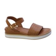 Leren Sandalen Unisa , Brown , Dames