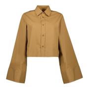 Korte Kameel Shirt Lente-Zomer 2025 MM6 Maison Margiela , Brown , Dame...