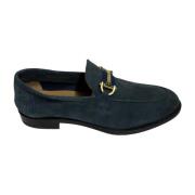 Blauwe Suède Loafers met Gouden Detail Marechiaro 1962 , Blue , Heren