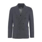 Blauwe Dubbel-Borst Fleece Blazer Aw24 Circolo 1901 , Blue , Heren