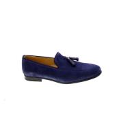 Blauwe Suède Loafers met Leren Kwastjes Exton , Blue , Heren