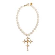 Parel Choker Blumarine , Beige , Dames