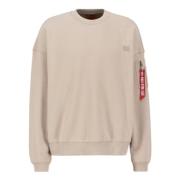 Oversize Katoenen Sweatshirts Hoodies Heren Alpha Industries , Beige ,...