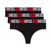 Zwarte katoenen slips Pak van 3 Diesel , Black , Dames