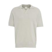 Grijze Bouclé Gebreide Poloshirt Closed , Gray , Heren