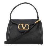 Zwarte Top Handtas met V-Logo Hardware Valentino Garavani , Black , Da...