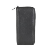 Pre-owned Leather wallets Louis Vuitton Vintage , Black , Unisex