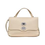 Witte leren schoudertas Zanellato , Beige , Dames