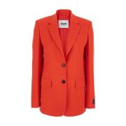 Rode Klassieke Reversjas Vrouw Viscose Msgm , Red , Dames