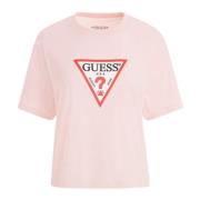 Biologisch Katoenen Boxy Tee Guess , Pink , Dames