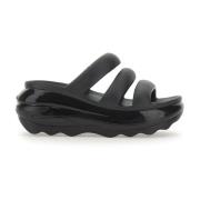 Zwarte Sandalen met Drievoudige Band Crocs , Black , Dames