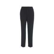 Zwarte Linnen Blend Broek 8PM , Black , Dames