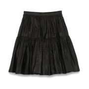 Zwarte Geplooide Mini Rok Valentino Garavani , Black , Dames