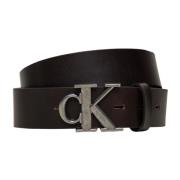 Klassieke Leren Gesp Riem Calvin Klein Jeans , Brown , Heren