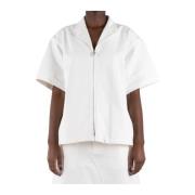 Witte Katoenen Jas Jil Sander , White , Dames