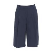 Blauwe Geplooide Bermuda Anandi 8PM , Blue , Dames