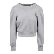 Mélange-effect Crew Neck Sweatshirt met Cut-out Details The Attico , G...