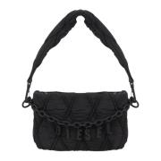 Gewatteerde nylon tas met afneembare ketting Diesel , Black , Dames